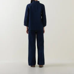 Online Sassi Pussybow Denim Blouse Women Tops