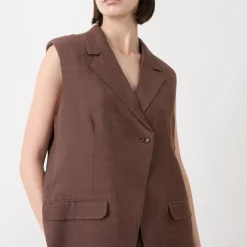 Hot Sathena Single-Breasted Waistcoat Women Coats & Jackets