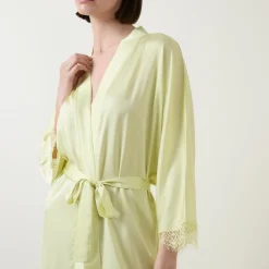 Best Satin Secrets Lace Trim Robe Women Sleepwear