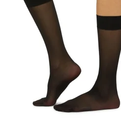 Sale Satin Touch Knee Highs Black Women Hosiery