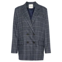 Outlet Sava Check Print Double-Breasted Blazer Women Coats & Jackets