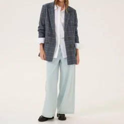 Outlet Sava Check Print Double-Breasted Blazer Women Coats & Jackets