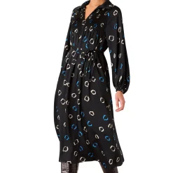 Discount Scattered Hoop-Print Shirt Dress Women Dresses