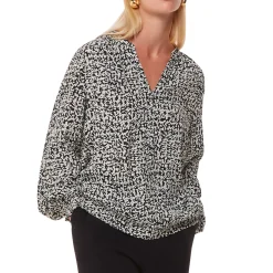 Clearance Scribble Print Blouse Women Tops