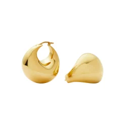 New Sculptural Chubby Dome Medium Hoop Earrings Women Earrings