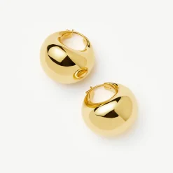New Sculptural Chubby Dome Medium Hoop Earrings Women Earrings
