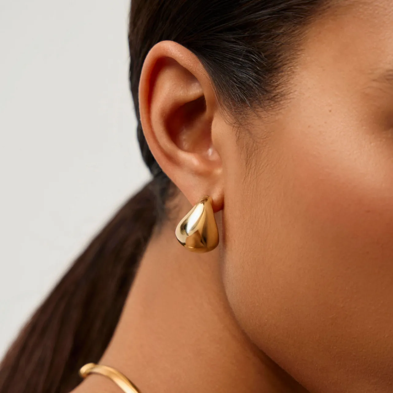 Sale Sculptural Chubby Dome Small Hoop Earrings Women Earrings