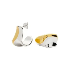 Hot Sculptural Molten Medium Hoop Earrings Women Earrings