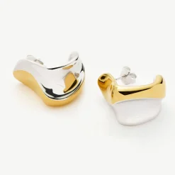 Hot Sculptural Molten Medium Hoop Earrings Women Earrings