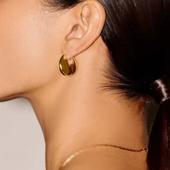 Hot Sculptural Pebble Small Hoop Earrings Women Earrings