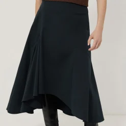 Outlet Seam Detail Flared Skirt Women Skirts