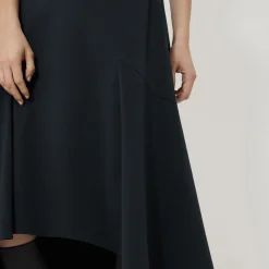 Outlet Seam Detail Flared Skirt Women Skirts