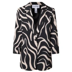 New Seersucker Abstract Blazer Women Coats & Jackets