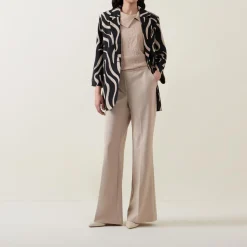 New Seersucker Abstract Blazer Women Coats & Jackets