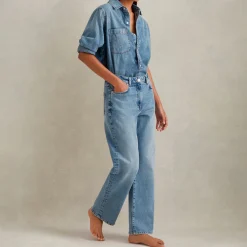 Discount Selin Mid-Rise Straight Leg Jeans Women Denim