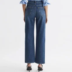 Hot Selin Mid-Rise Straight Leg Cropped Jeans Women Denim