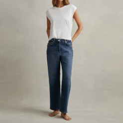 Hot Selin Mid-Rise Straight Leg Jeans Women Denim