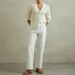 Hot Selin Mid-Rise Straight-Leg Jeans Women Denim