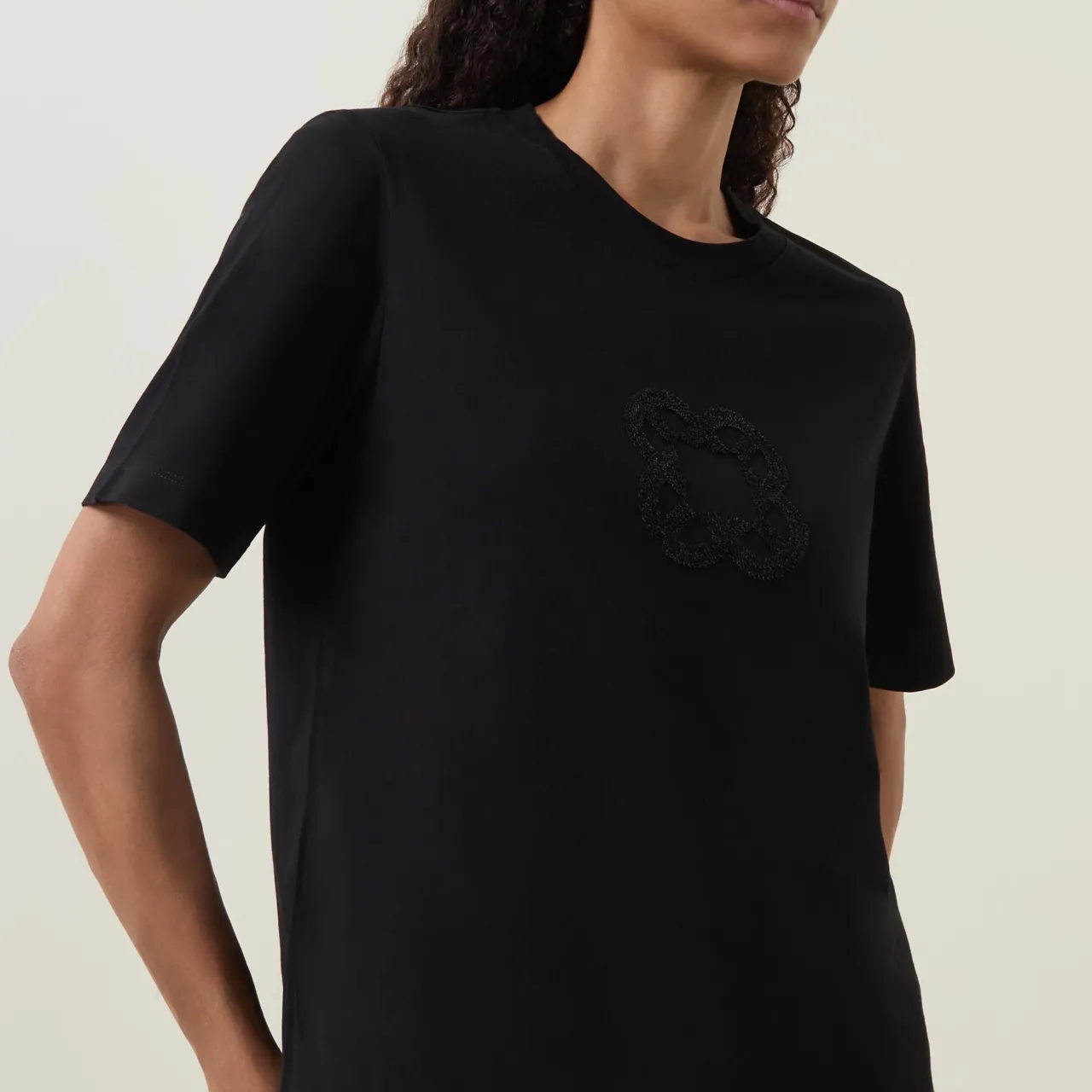 Discount Sequin Logo T-Shirt Women Tops