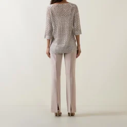 Sequin Open-Knit Sweater Women Sweaters & Cardigans