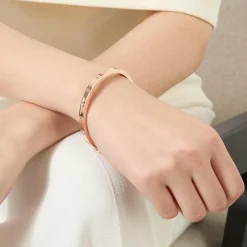 Clearance Set In Stone Hinged Bangle Women Bracelets