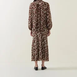 Outlet Sheer Cheetah Print Blouse Women Tops