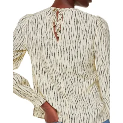 Hot Shibori Stripe Detail Blouse Women Tops