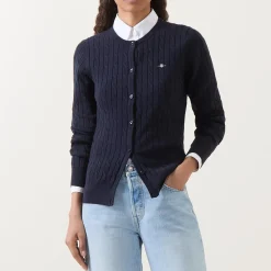 Shield Cable Knit Cardigan Women Sweaters & Cardigans