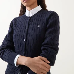 Shield Cable Knit Cardigan Women Sweaters & Cardigans