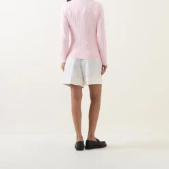 Hot Shield Logo Cable Knit Sweater Women Coats & Jackets