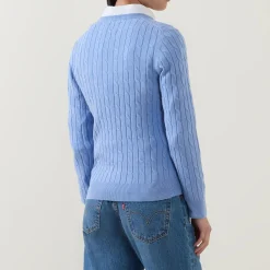 New Shield Logo Cable Knit Sweater Women Sweaters & Cardigans