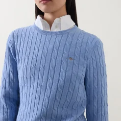 New Shield Logo Cable Knit Sweater Women Sweaters & Cardigans