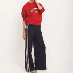 Clearance Side Stripe Wide Leg Trousers Women Trousers & Shorts
