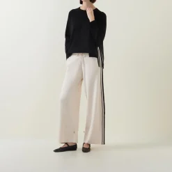 Sale Side Stripe Wide Leg Trousers Women Trousers & Shorts