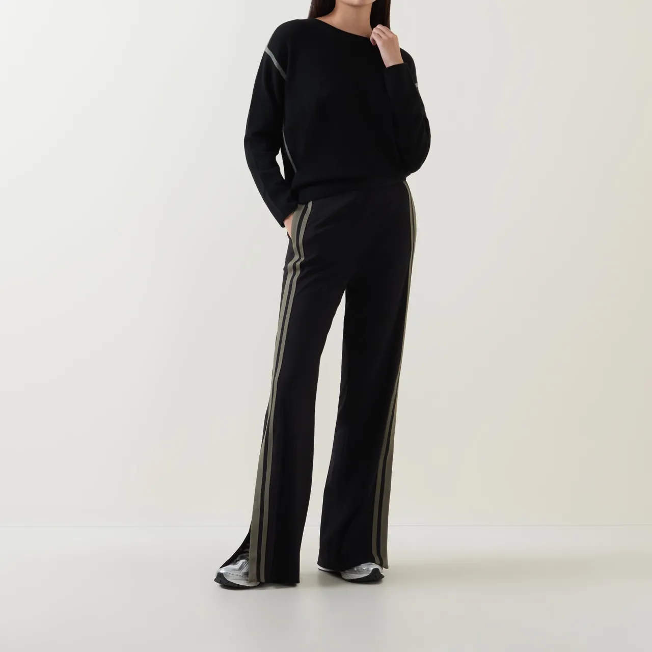 Hot Side Stripe Wide Leg Trousers Women Trousers & Shorts