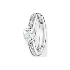 Outlet Silver Heart Single Hoop Earring Women Earrings