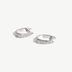 Outlet Silver Pave Claw Huggie Earrings Women Earrings