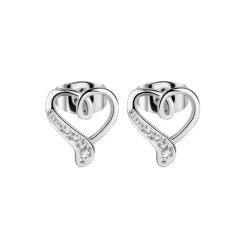Outlet Silver Plated Heart Earrings Women Earrings