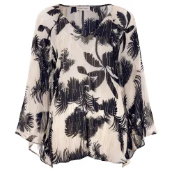 Hot Simi Palm Filcoupe Blouse Women Tops