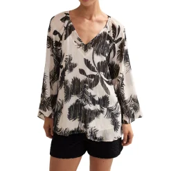 Hot Simi Palm Filcoupe Blouse Women Tops