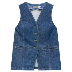 Sale Single-Breasted Denim Waistcoat Women Coats & Jackets