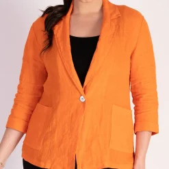 Online Single-Breasted Linen Blazer Women Coats & Jackets
