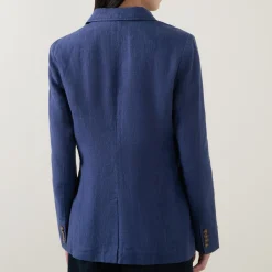 Outlet Single-Breasted Linen Blazer Women Coats & Jackets