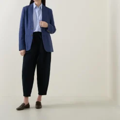 Outlet Single-Breasted Linen Blazer Women Coats & Jackets