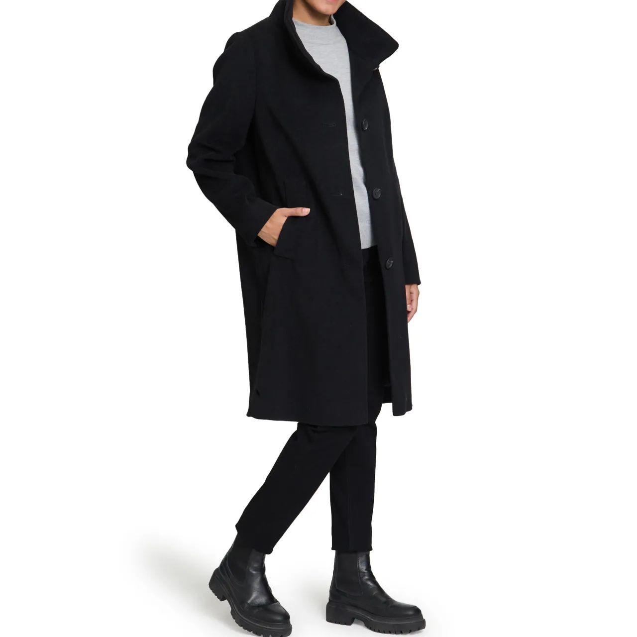 Single-Breasted Peacoat Women Coats & Jackets