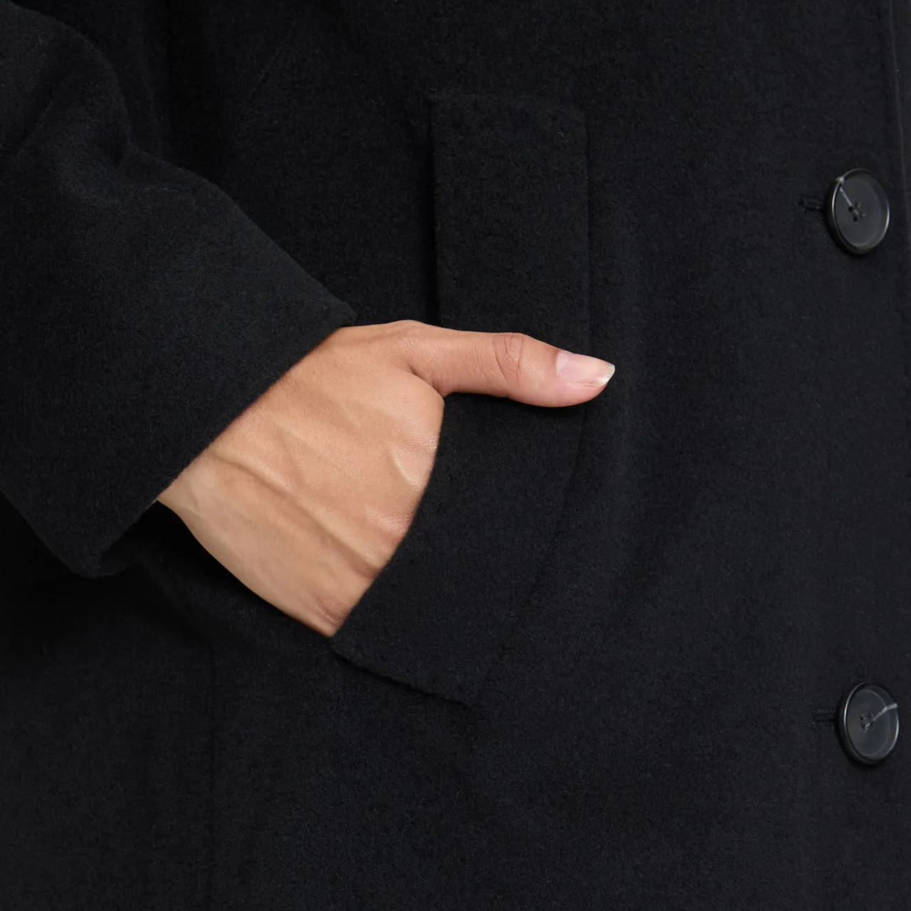 Single-Breasted Peacoat Women Coats & Jackets