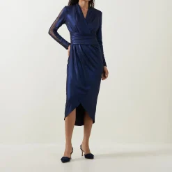 New Sleeve-Embellished Wrap Dress Women Dresses|Mother Of The Bride
