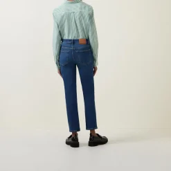 Outlet Slim-Leg Cropped Jeans Women Denim