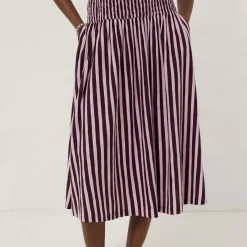 Sale Slub Stripe Skirt Women Skirts