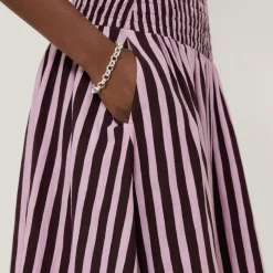 Sale Slub Stripe Skirt Women Skirts